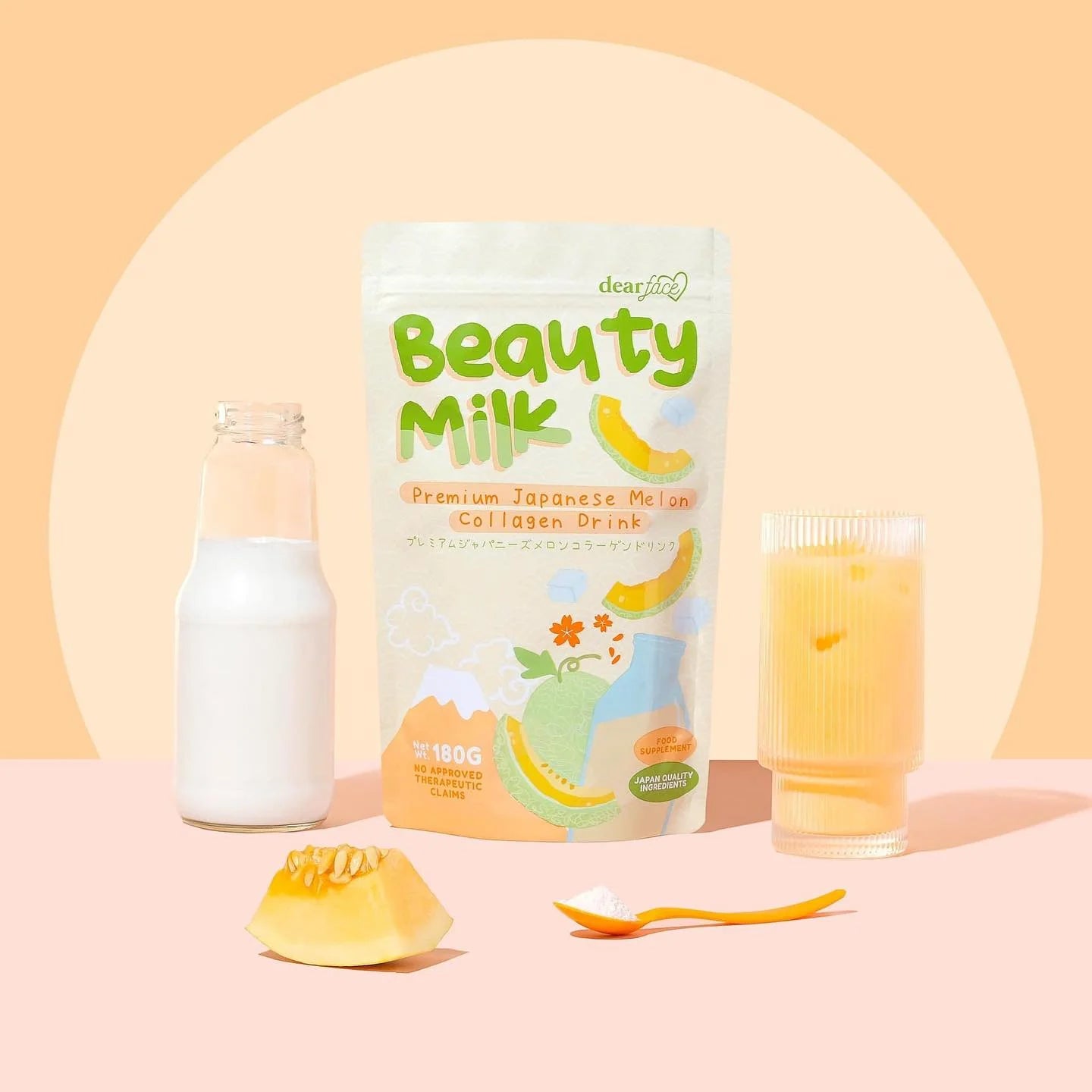 Dear Face Beauty Milk Premium Japanese Melon + Collagen Drink 180g