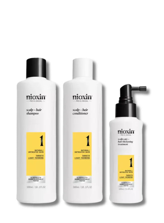 NIOXIN System Kit 1 – Thicker, Fuller Hair for Natural Hair with Light Thinning