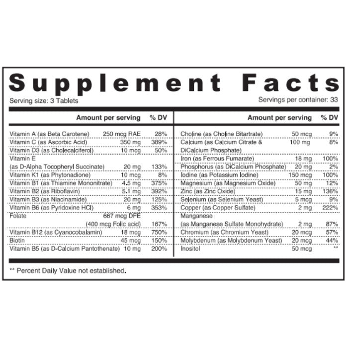 Sunshine Nutrition Teen Multivitamins 100 Tablets