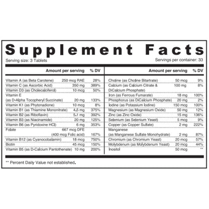 Sunshine Nutrition Teen Multivitamins 100 Tablets